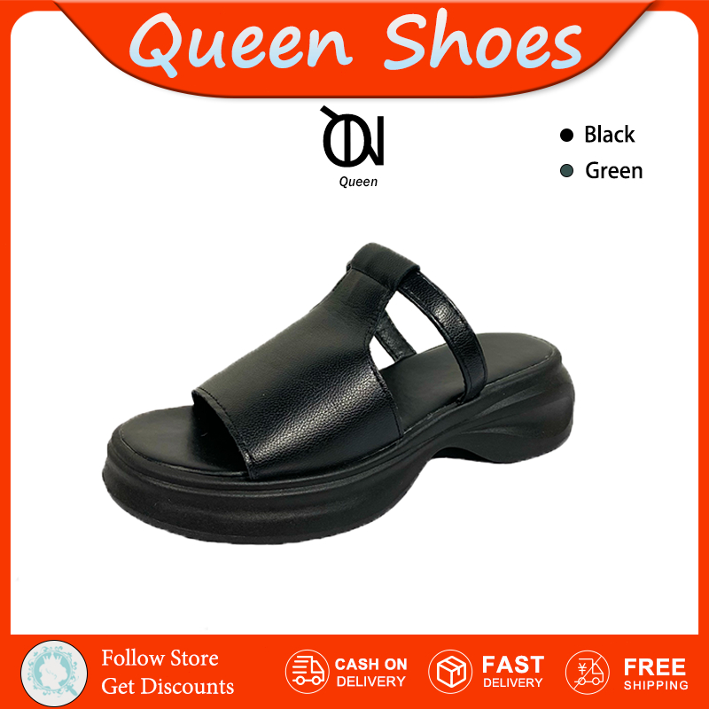 Queen รองเท้าแตะแฟชั่น น้ำหนักเบาทรงสวย ใส่ได้ทุกโอกาสเลยนะ รองเท้าลำลองชายหาด