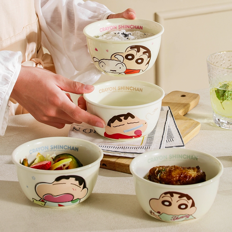 【ลิขสิทธิ์แท้】Crayon Shinchan ชามข้าว 4.7 นิ้ว 400ml | ชามเซรามิคสีครีม ลายน่ารัก 4 ลายให้เลือก ใช้ได้ทุกวัน - รูปที่ 2