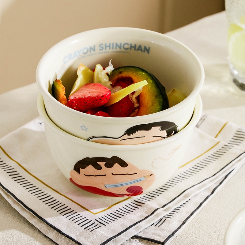 【ลิขสิทธิ์แท้】Crayon Shinchan ชามข้าว 4.7 นิ้ว 400ml | ชามเซรามิคสีครีม ลายน่ารัก 4 ลายให้เลือก ใช้ได้ทุกวัน - รูปที่ 7