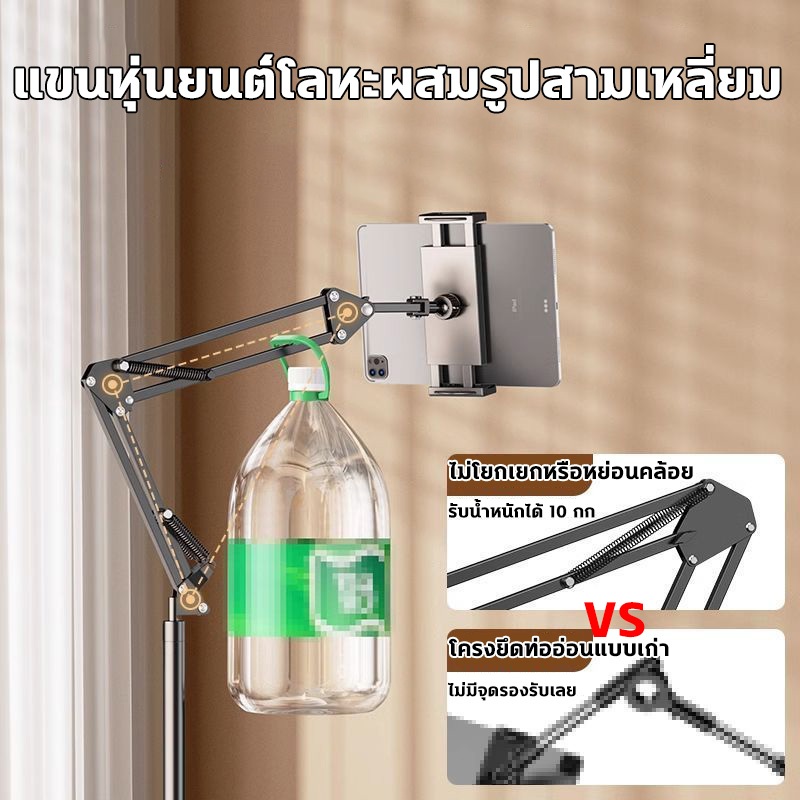 🔥มาพร้อมตัวควบคุมบลูทูธ🔥360° ขาตั้งโทรศัพท์แท็บเล็ตโลหะแบบปรับได้ Lazy Holder Bracket มั่นคงดั่งขุนเขา ขาตั้งไอแพด - รูปที่ 3