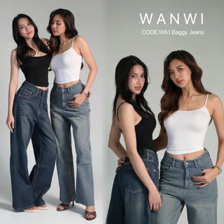 ยีนส์WANWIรหัสW61 กางเกงยีนส์ทรงกระบอกใหญ่Baggy ขาตรง