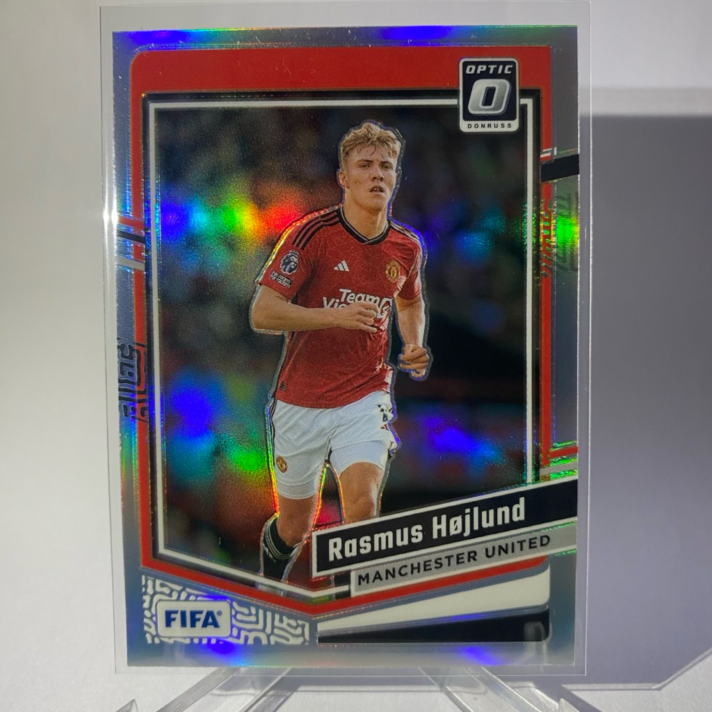 การ์ดนักฟุตบอล RASMUS HOJLUND, MANCHESTER UNITED, (PRIZM), PANINI OPTIC 2023