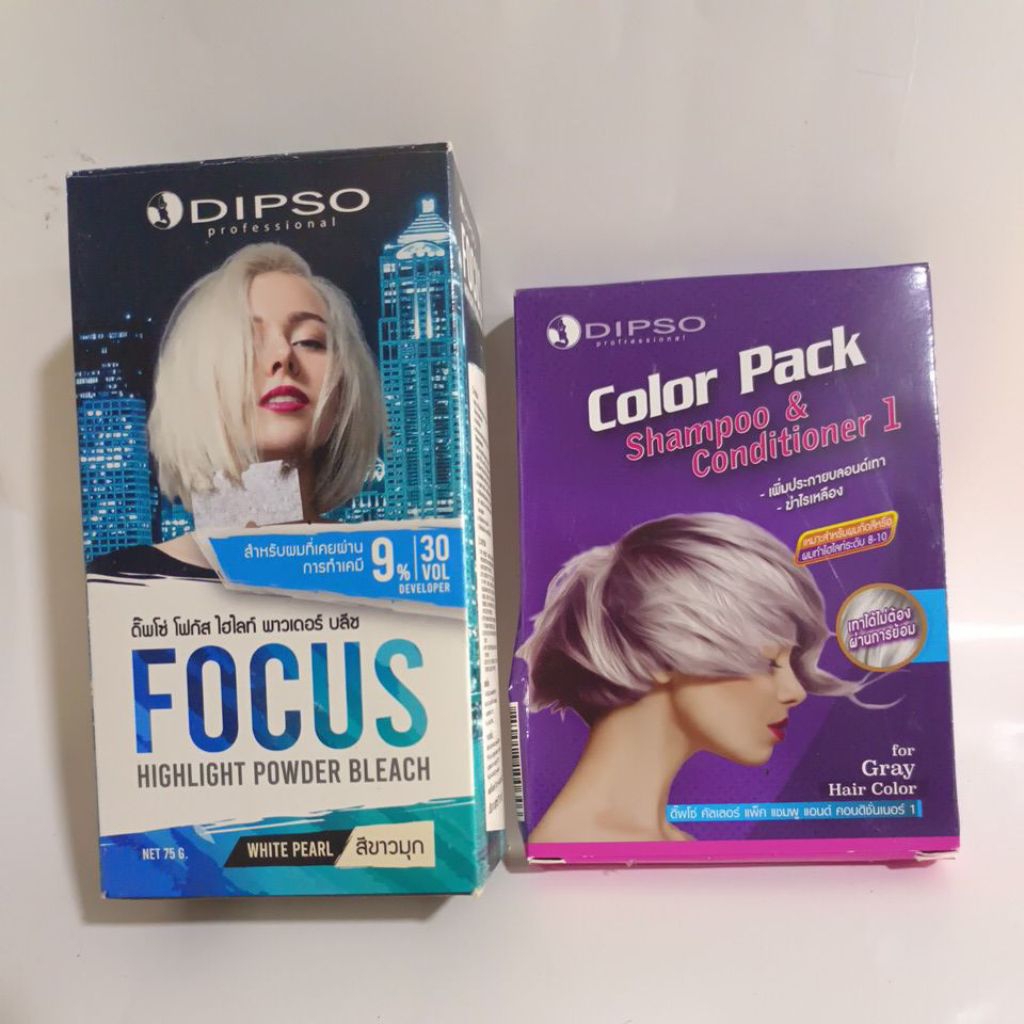 DIPSO focus/Color Pack ดิ๊พโซ่ โพกัส ไฮไลท์ พาวเดอร์ บลีช ผลิตภัณฑ์ฟอกสีผม