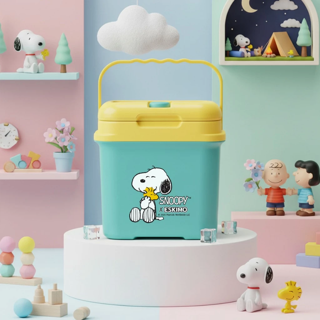 ESKIMO COOLER กระติกน้ำแข็ง 3 ลิตร กระติกเก็บความเย็น มีช่องใส่หลอด เก็บเย็นนาน 12 ชั่วโมง ลาย Snoopy KC300SQ thumbnail 6
