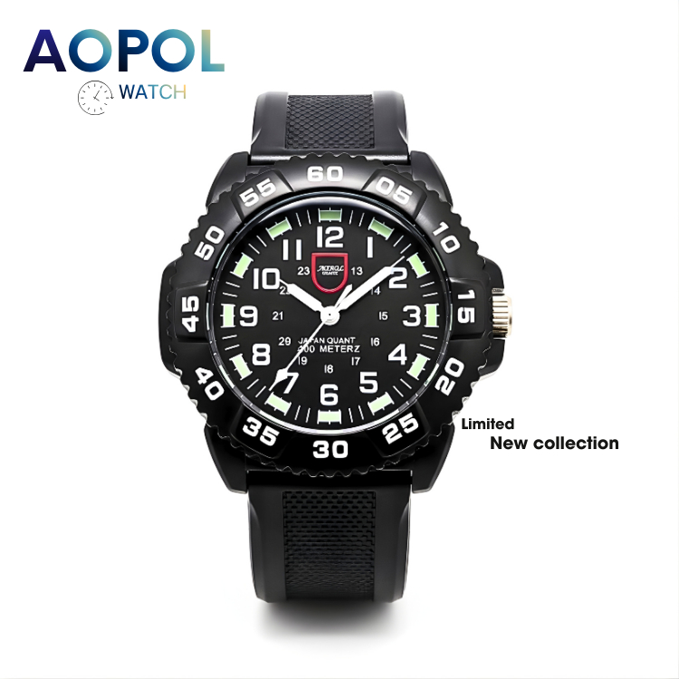 AOPOL นาฬิกาข้อมือ รหัส 639 สายเรซิน เข็มเรืองแสง กันน้ำ Aopol watch