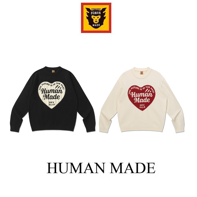【Human Made】🇯🇵 เสื้อกันหนาว เสื้อสเวตเตอร์ทรงหัวใจ สไตล์ญี่ปุ่น oversize ให้ความอบอุ่น