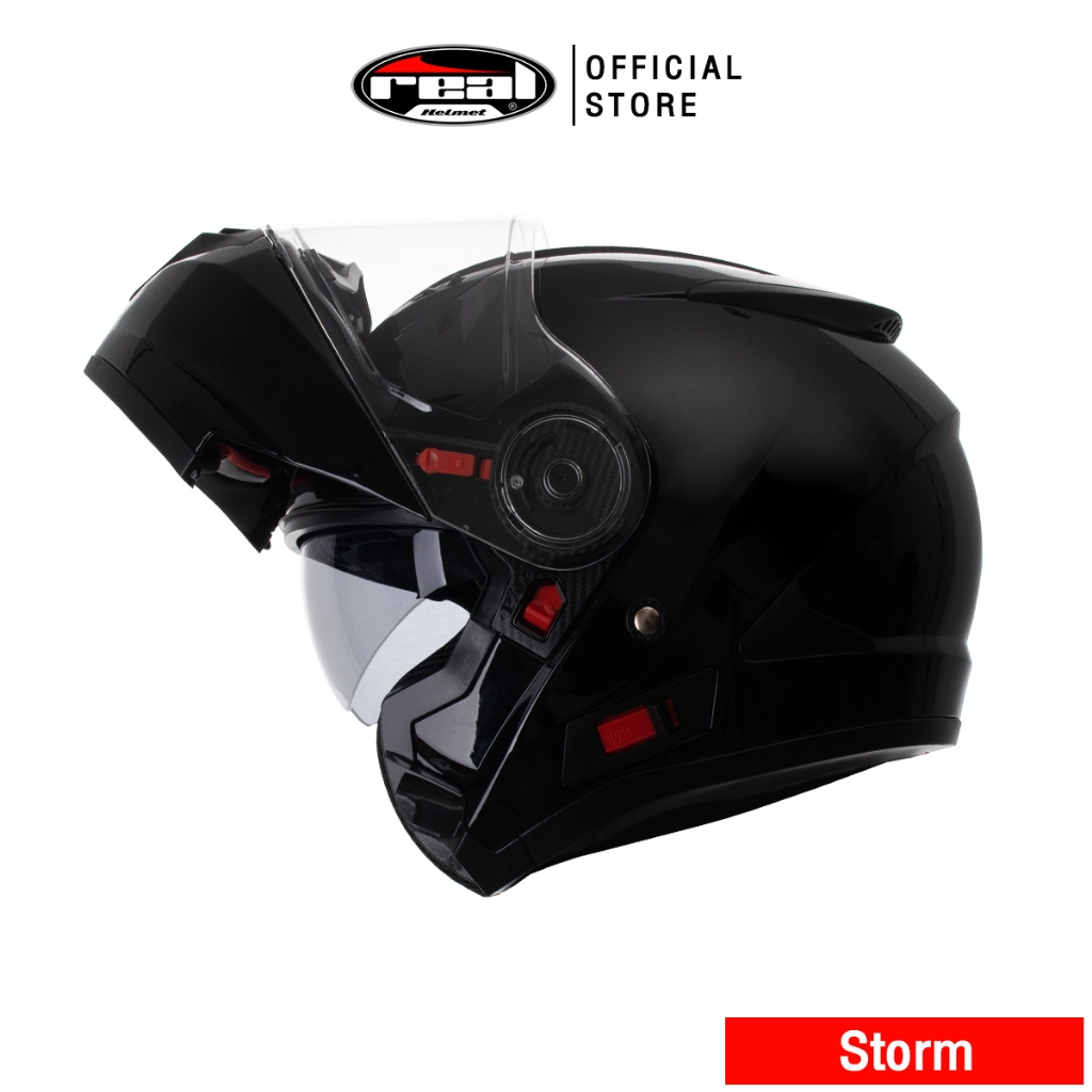 Real Helmets หมวกกันน็อคยกคาง Storm สีพื้น