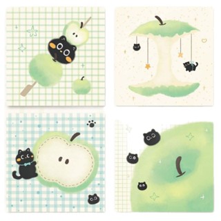 กระดาษโพสอิสแอปเปิ้ลเขียว ขนาด 7.5*7.5 cm 50 แผ่น ขนาดเล็ก จ…