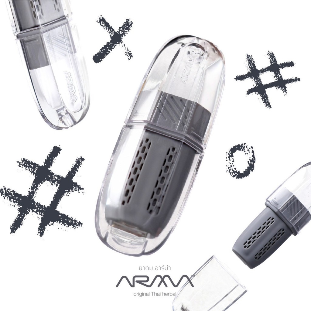 ARMA HERBAL ยาดมอาร์ม่า Double Shot Crystal Clear : A first refillable personal aromatic Yadom