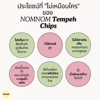 NOMNOM เทมเป้กรอบ เทมเป้ชิป Tempeh Chips ถั่วเหลืองกรอบ รสดั้งเดิม ขนมสุขภาพ โปรตีนสูง