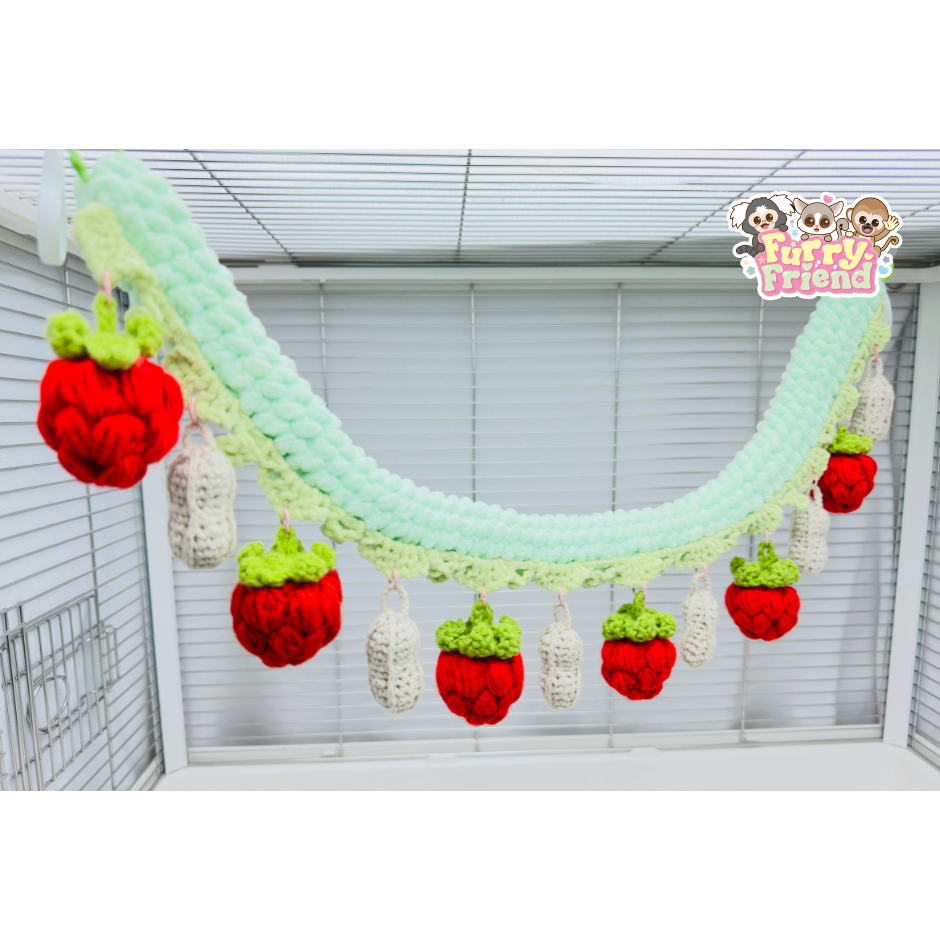 เชือกปีน Strawberry peanuts สำหรับสัตว์เลี้ยง ชูการ์ไกรเดอร์ บุชเบบี้ ลิงมาโมเสท ฯลฯ