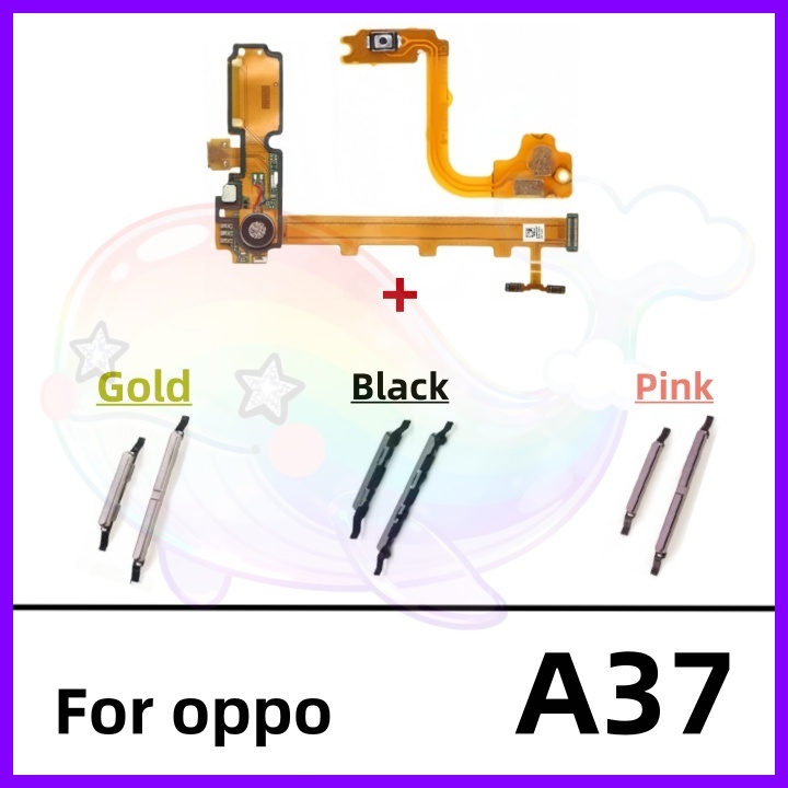 ปุ่มปรับระดับเสียงไฟ flex สําหรับ OPPO A37 A37f, A37fw, A37m (ชาร์จ) ปิดปุ่มด้านข้างสายริบบิ้น