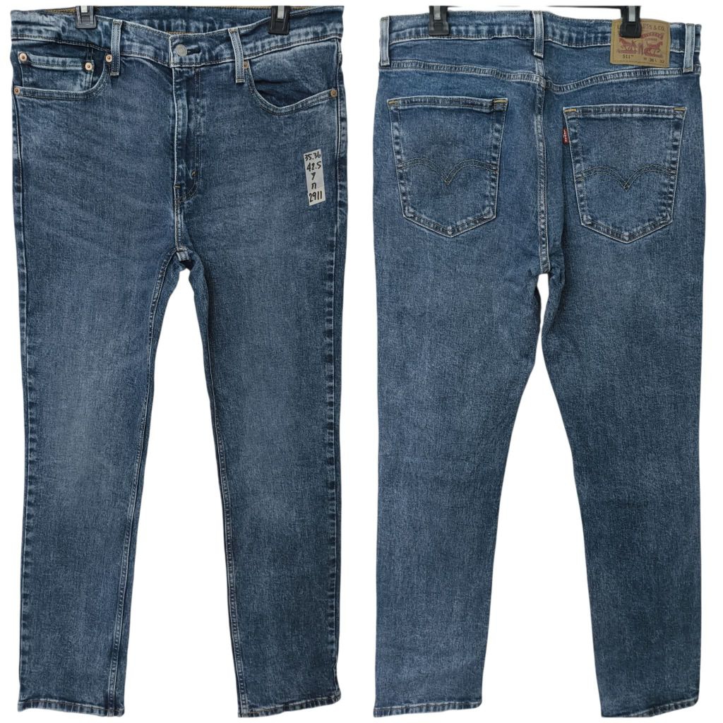 รหัส ก.2911 ลีวายรุ่น511 เอว35-36 ยาว42.5 ปลายขา7 ยีนส์ชายมือสอง