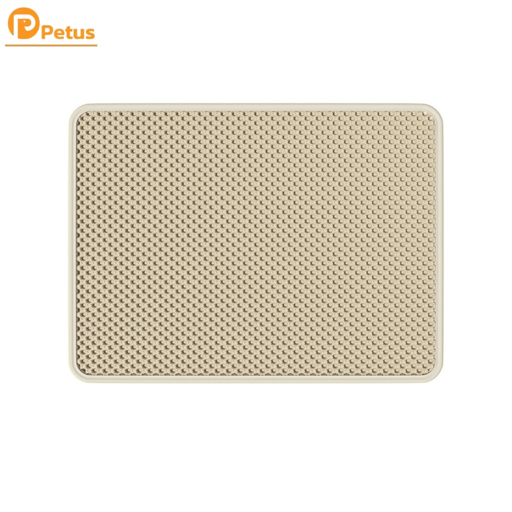 แผ่นดักทรายแมว 2 ชั้น ดักทรายแมวได้ทุกชนิดอ ร่องลึก ไม่ติดเล็บ กันลื่นได้อย่างดี Cat litter mat Petus pet