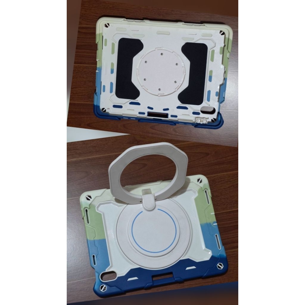 Case iPad Gen10 สีฟ้าไล่เฉดสีเข้มอ่อน แต่งสีเขียว  มือสอง สภาพดีมากค่ะ