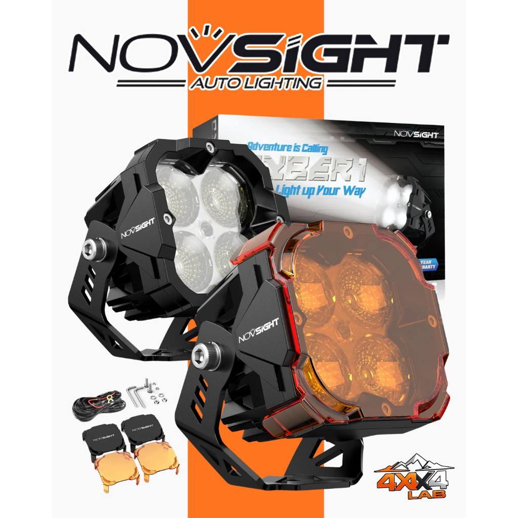 Novsight ไฟสปอร์ตไลท์  มีฝาครอบ ชิฟ Osram มาตรฐานกันน้ำ IP68 พร้อมอุปกรณ์ติดตั้ง