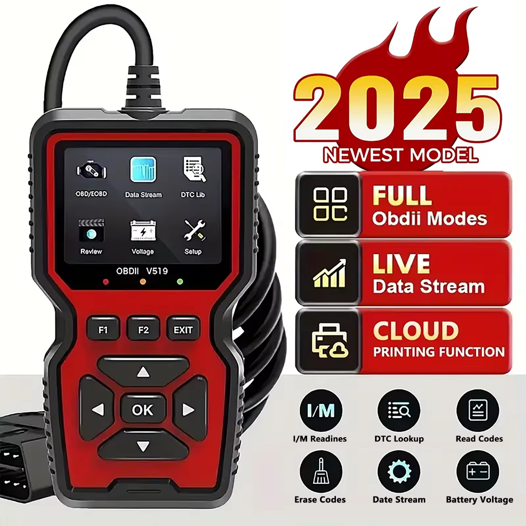 【จัดส่งจากประเทศไทย】Car OBD2 Scanner Diagnostic Tool V519 Multi-language