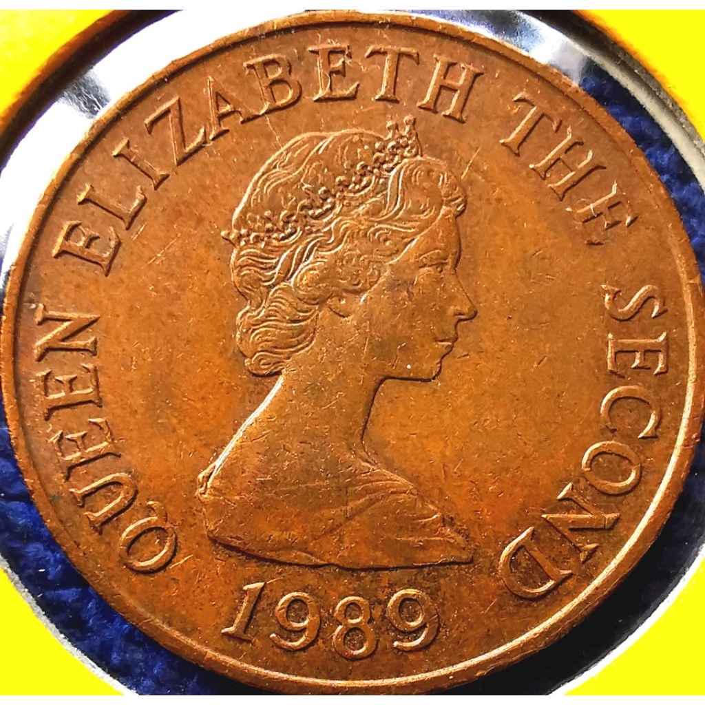 เหรียญ​​ เจ​อร์ซี่ย์​ Jersey (ภายใต้​ UK), 2 Pence,(รุ่น​เก่า 2nd portrait​), #2044, ใช้แล้ว