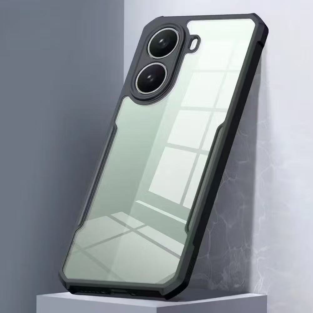 HHL เคสขอบสี หลังใส PC สำหรับOppo A6 A6X F31 A6pro  เคสกันกระแทก