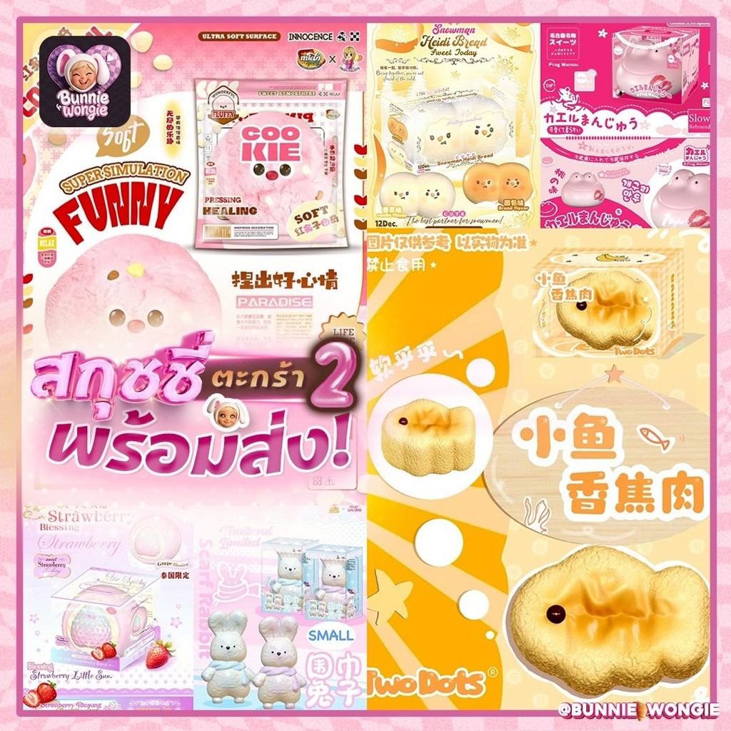 [สกุชชี่พร้อมส่ง! 🇹🇭🔥] นุ่ม สโลว์ ตะกร้ารวมงานมือ1 mido lisa sweetbuns Twodots งานแท้💯