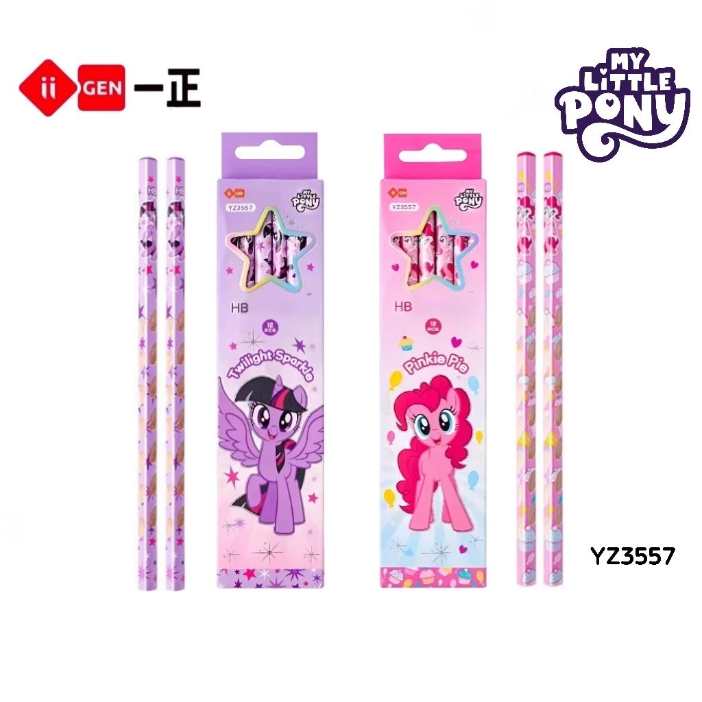 ii-Gen ดินสอไม้ HB ลาย My Little Pony #YZ3557 ดินสอทรงสามเหลี่ยม มีร่องจับ (ราคาต่อ 1 กล่อง /12 แท่ง