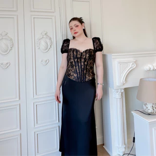 Lady M | monique elegance Top plussize เสื้อสาวอวบ ดีไซน์คอร์เซ็ทแขนพอง ให้ความเซ็กซี่และน่ารัก ใส่ออกงาน ปาร์ตี้เที่ยว
