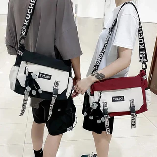 กระเป๋าสะพายไหล่ ผ้าแคนวาส ขนาดใหญ่ จุของได้เยอะ แฟชั่นญี่ปุ่น สําหรับผู้ชาย และผู้หญิง และนักเรียน