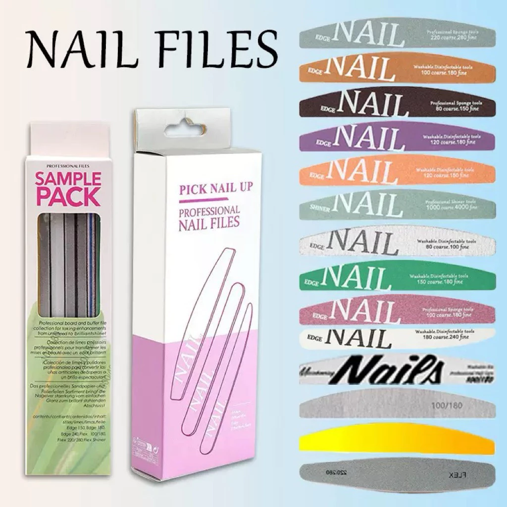 [กล่อง 6 ชิ้น/12ชิ้น] ตะไบเล็บ ตะไบแต่งเล็บ เตรียมหน้าเล็บ Professional Nail File Files Buffer