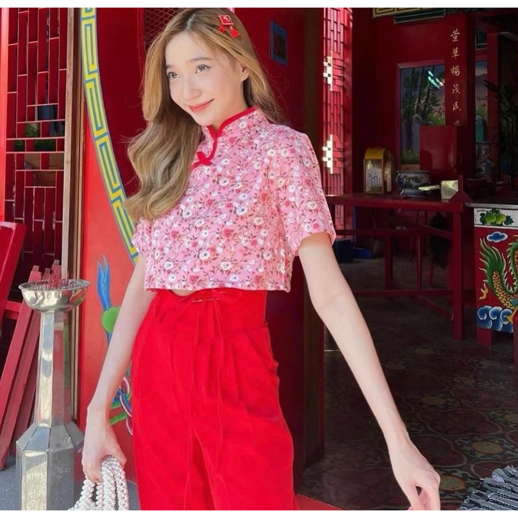 [ส่งต่อ] เสื้อตรุษจีน กี่เพ้า Cintage Official ลาย Hongchupink ของแท้ค่ะ