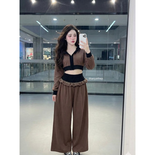 Phapassz - แอร์พอตลุค เซท2ชิ้น เสื้อมีฮู้ดแต่งระบายสุดฮิต มา…