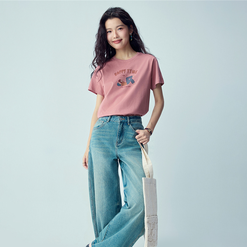 GIORDANO (Online Exclusive) เสื้อยืดผู้หญิง Women's Regular Printed Tee 13396305