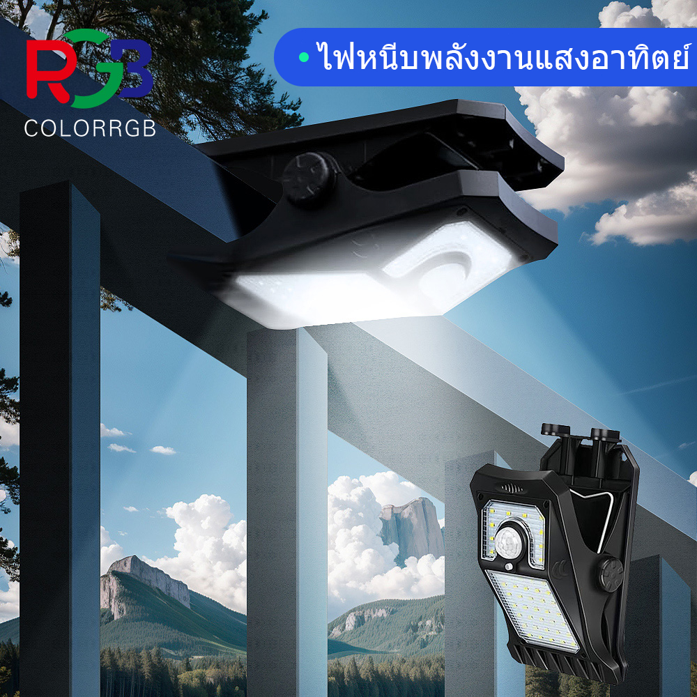 ไฟพลังงานแสงอาทิตย์ ไฟเซ็นเซอร์กลางแจ้ง ไฟคลิปตั้งแคมป์กันน้ำ ไฟสวนแบบพกพา