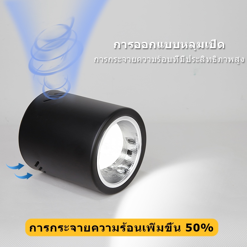 3สี ไฟดาวน์ไลท์โคมไฟติดลอย 3.5นิ้ว 4นิ้ว 5นิ้ว โคมไฟเพดาน หลอดไฟ E27 ที่สามารถถอดเปลี่ยนได้ ดาวน์ไลท์โคมไฟติดลอย - รูปที่ 3