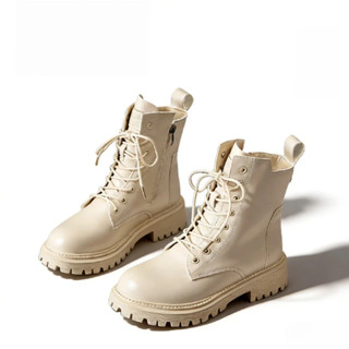 รองเท้าบูททหารสำหรับผู้หญิงสไตล์อังกฤษรุ่นใหม่ ผลิตจากหนัง P…