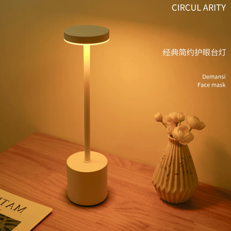 OKlive โคมไฟตั้งโต๊ะ LED ชาร์จ Usb แบบพกพาโคมไฟหัวเตียง 3สี ปรับความสว่างห้องบาร์คาเฟ่โรงแรม
