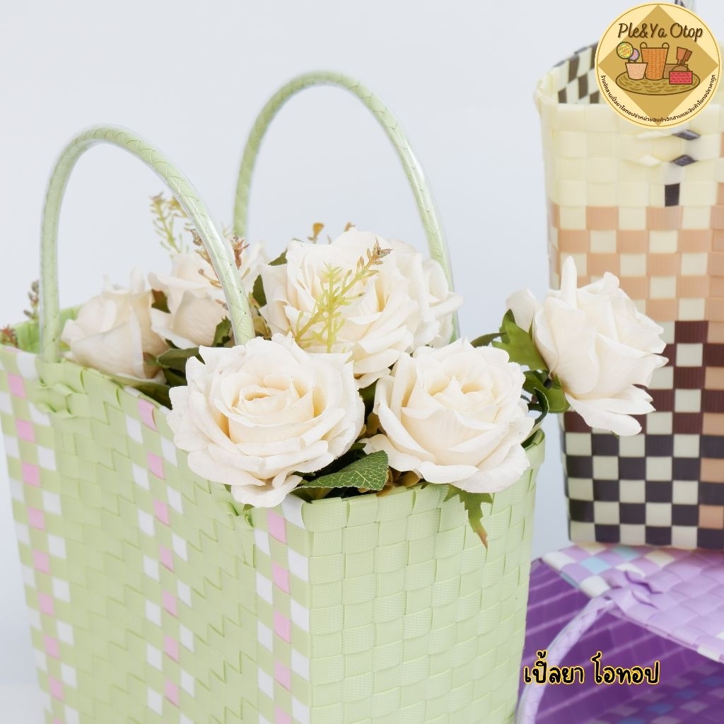 กระเป๋าพลาสติก กระเป๋าพลาสติกสีพาสเทลรุ่นหุ้มสายยาง มี5สีให้เลือก - รูปที่ 6