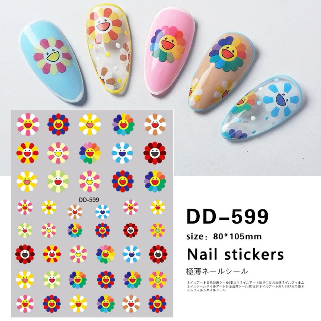 สติกเกอร์ ติดเล็บ 3D ลาย Murakami มุราคามิ แผ่นละ 9 บาท สนค้าพร้อมส่งในไทย - รูปที่ 2