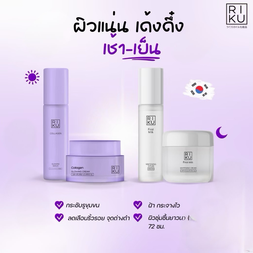 (ส่งเร็วพิเศษ)เซ็ต Day & Night☀️กลางวัน:ฉ่ำวาวแบบกลาสสกิน 🌙กลางคืน: ฟื้นผิวใส ลดฝ้า กระ