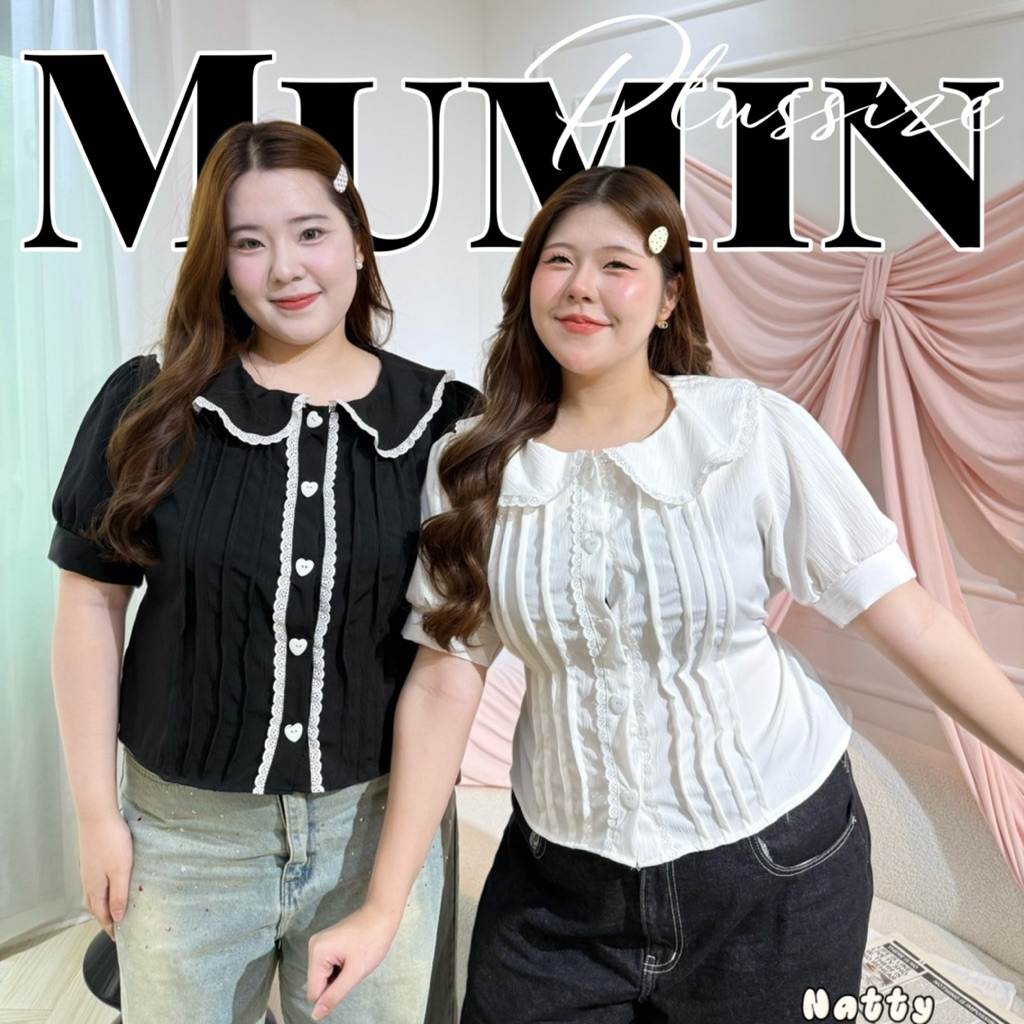 🧸𝐂𝐡𝐮𝐛𝐛𝐲𝐋𝐚𝐧𝐝.(อก38-50)✨Mumin Shirt✨รุ่นมูมิน เสื้อสาวอวบ ไซส์ใหญ่ #Sh364