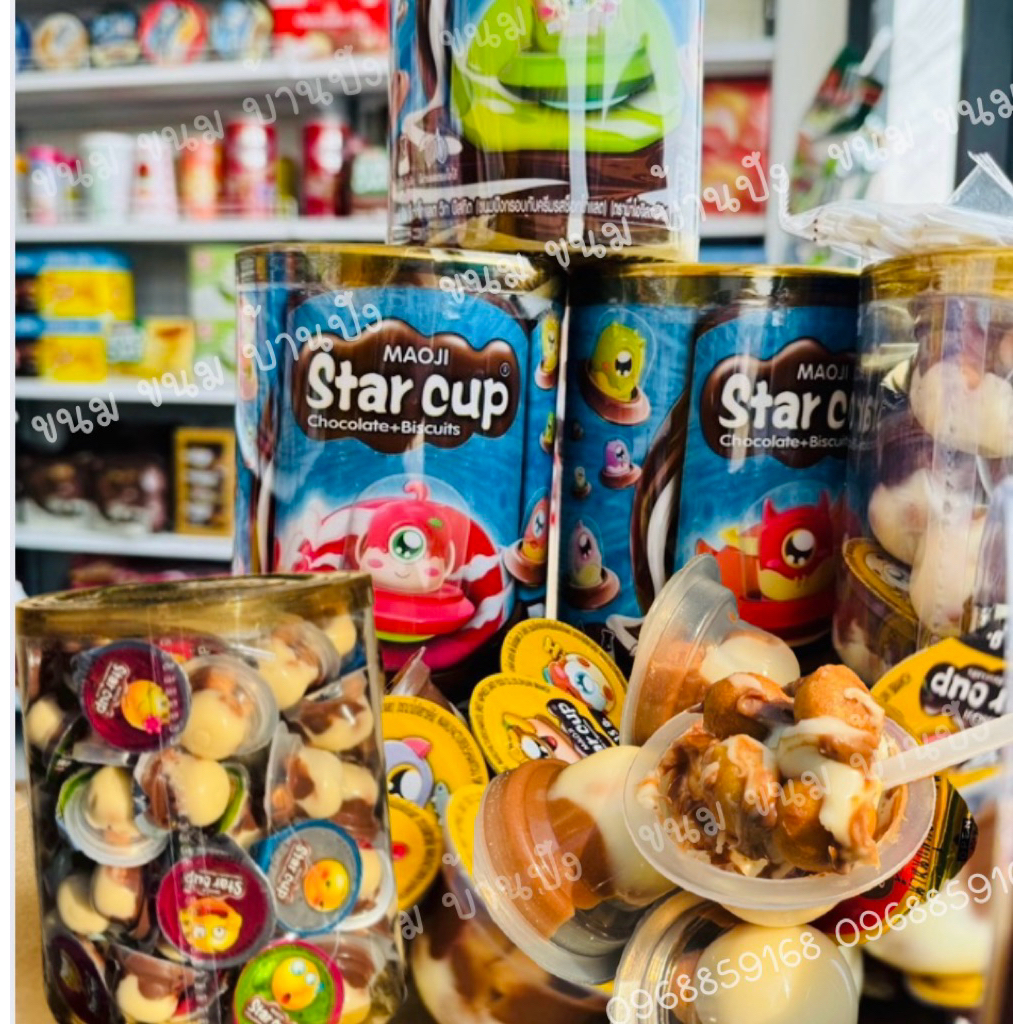 (1ปุก)มาโอจิ สตาร์คัพ  บิสกิตกรุบกรอบพร้อมดิปช็อคโกแลต(คัพใหญ่20คัพ/คัพเล็ก100คัพ)