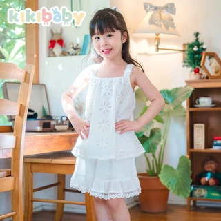 [90-130] kikibaby กระปรงสำหรับเด็ก กางเกงยางยืด กระโปรงสั้น สีครีม มินิมอล กระโปรงยีนส์ เสื้อผ้าเด็กWWK