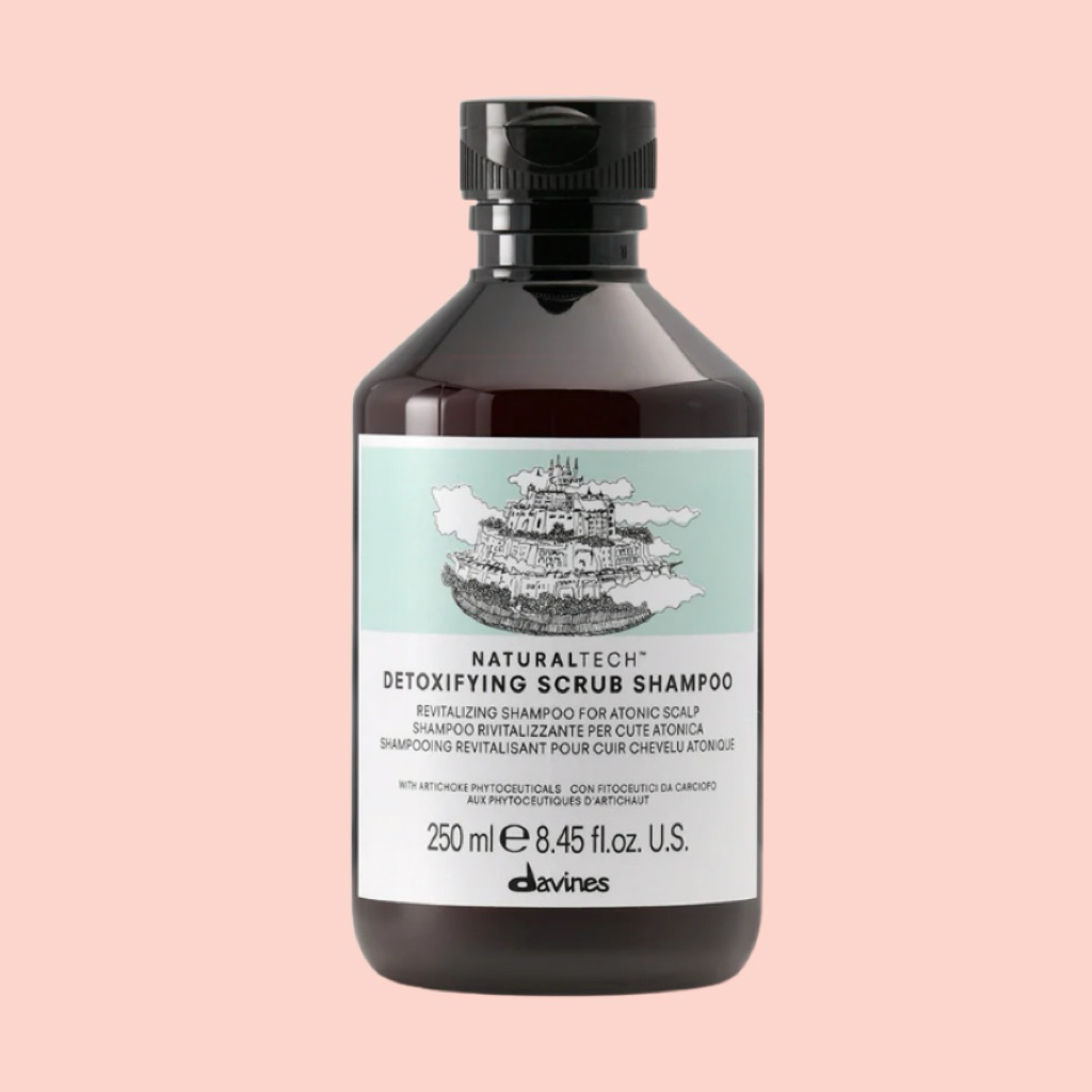 Davines NATURALTECH DETOXIFYING SCRUB SHAMPOO 250 ML.แชมพูดีท็อกซ์หนังศรีษะอย่างล้ำลึกช่วยต้านอนุมูล