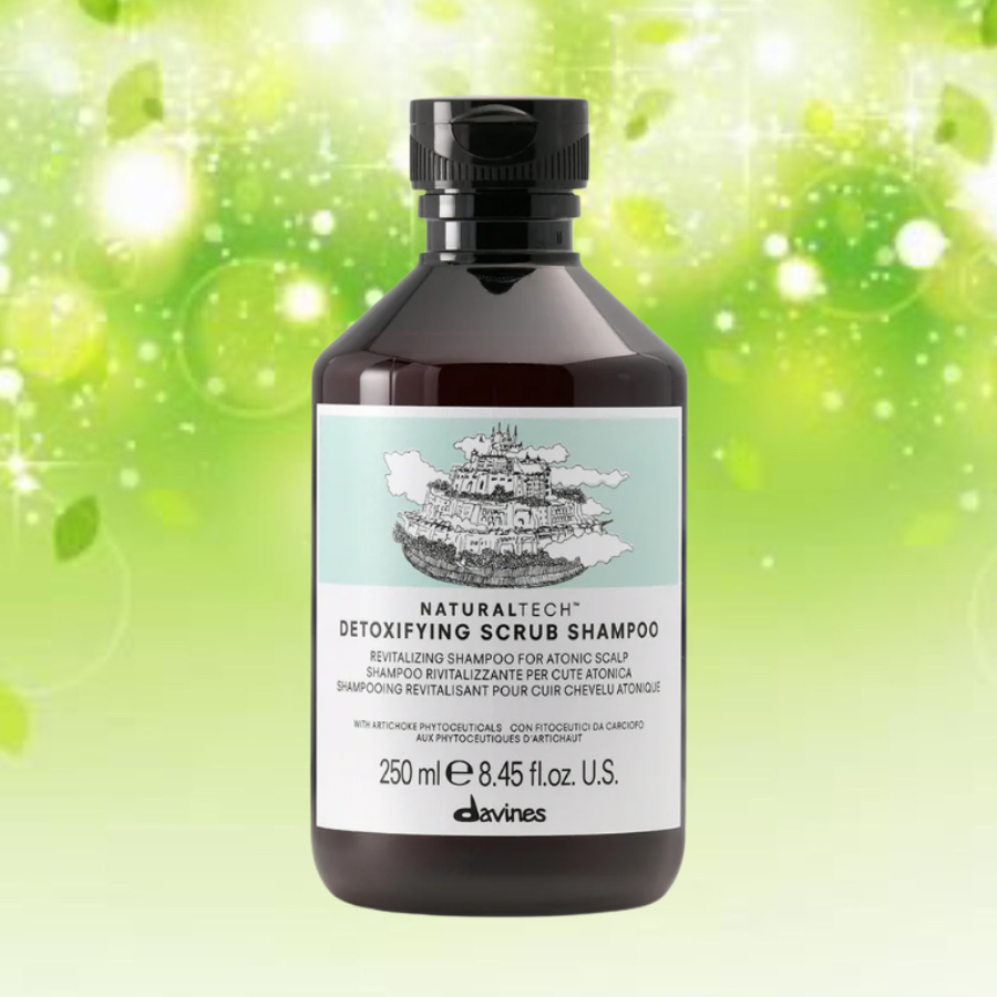 Davines NATURALTECH DETOXIFYING SCRUB SHAMPOO 250 ML.แชมพูดีท็อกซ์หนังศรีษะอย่างล้ำลึกช่วยต้านอนุมูล