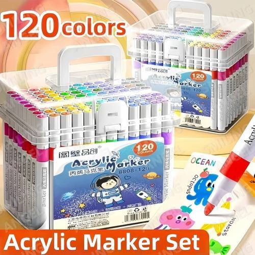 ปากกาอะคริลิค Acrylic Marker 24–80 สี เหมาะวาด ระบายสี ตกแต่งของใช้ และงาน DIY ทุกวัย