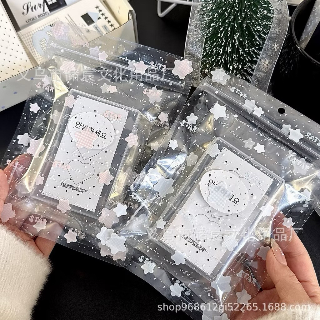 🩷🌟พร้อมส่ง!ถุงซิปล็อคลายดาว แพค10ชิ้น สีฟ้า ชมพู ขนาด13*18cm