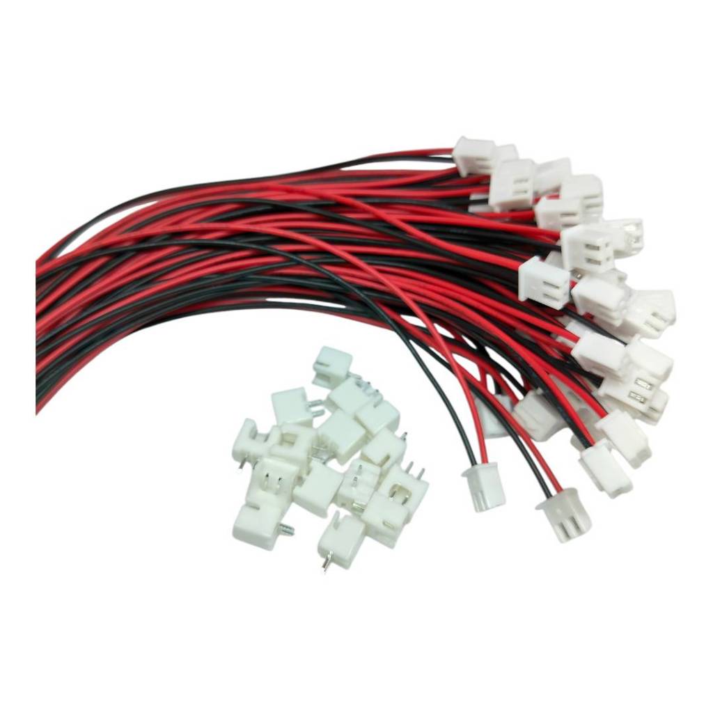 XH2.54 2 pin connector plug,สายเชื่อมต่อคอนเน็คเตอร์ พร้อมขั้วต่อคอนเน็คเตอร์ตัวผู้ จำนวน 1ชุด