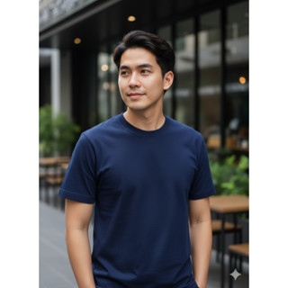 เสื้อตราห่านคู่คอกลมสีกรมท่า 1 ตัว ผ้านิ่ม สีไม่ตก ของแท้ ผ้…