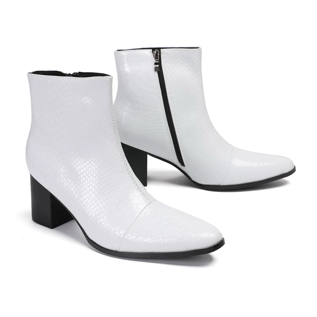 Chelsea boots high heels all white