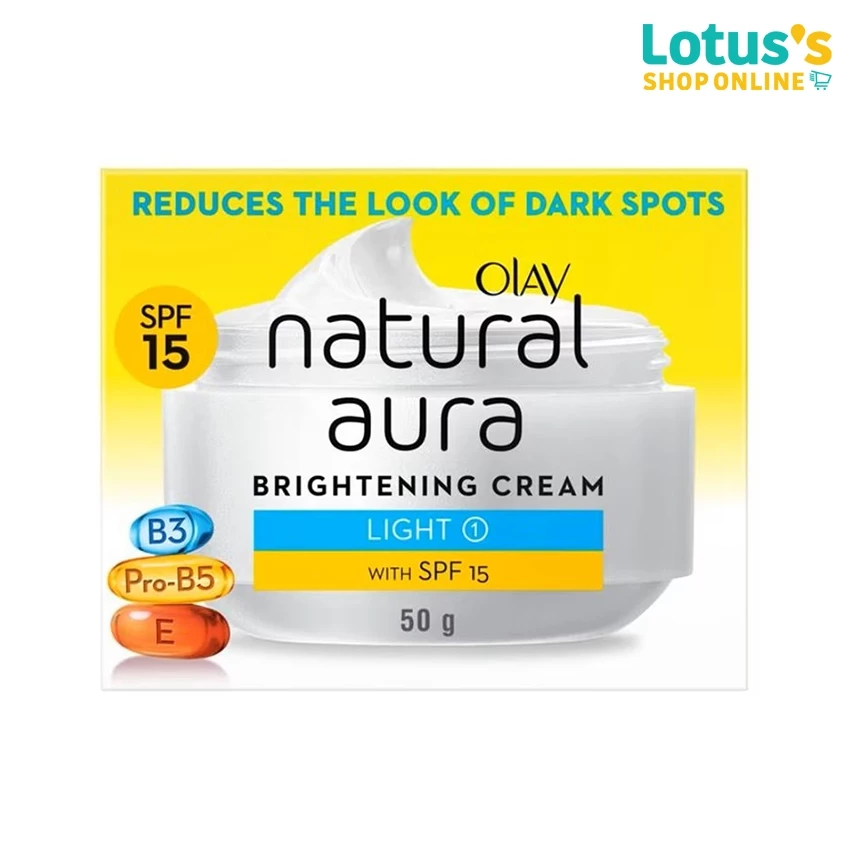 โอเลย์ เนเจอรัล ไวท์ ออล อิน วัน แฟร์เนส เดย์ครีมวิท เอสพีเอฟ 24 - 50 กรัม OLAY NATURAL AURA LIGHT 50G