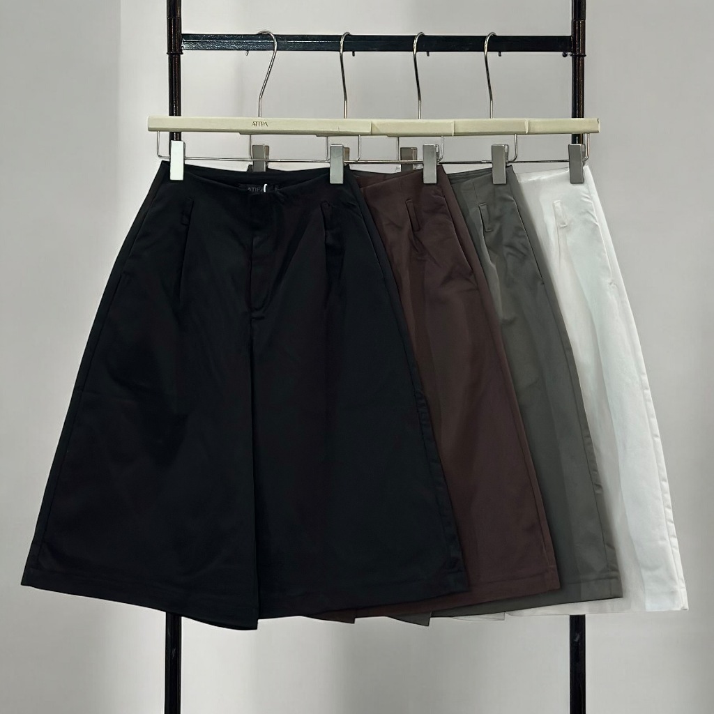 Atipashop - BRION STRUCTURED SHORTS (#7149) กางเกงสามส่วน ผ้าพรีเมี่ยม สีพื้น ทรงสวย